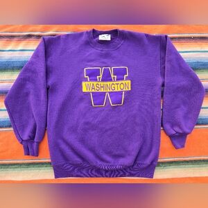 Vintage Washington Huskies NCAA Embroidered Crewneck Sweater